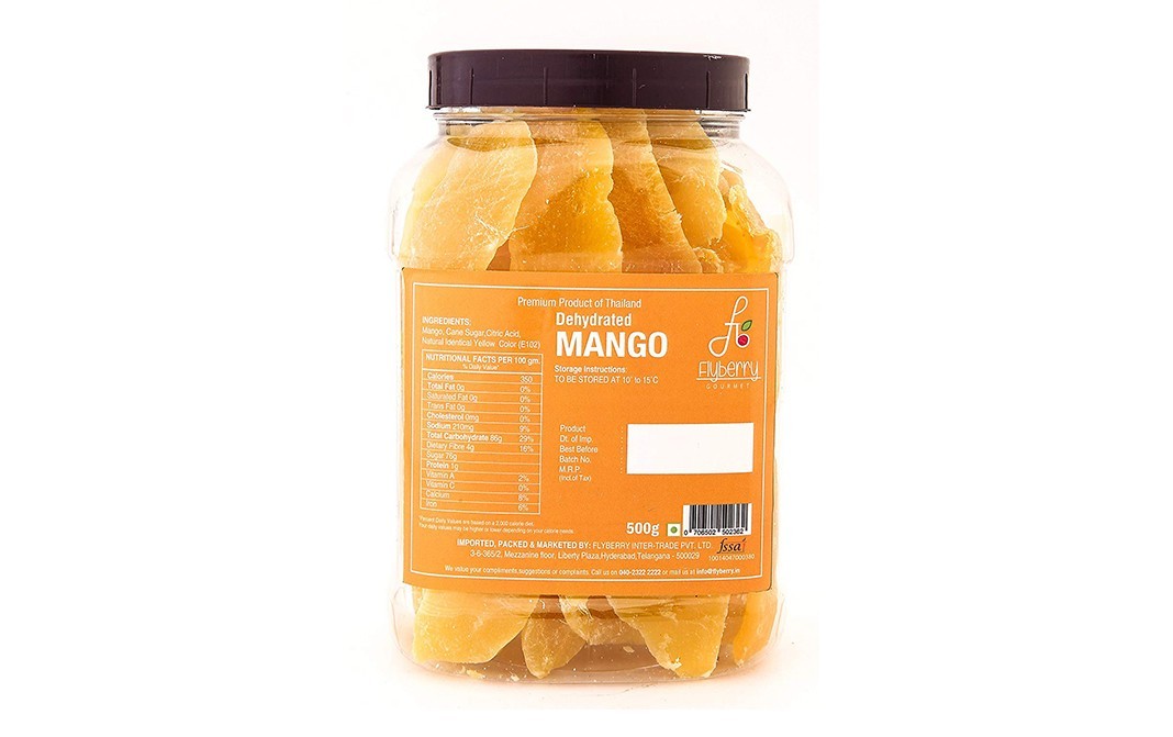 Flyberry Gourmet Dehydrated Mango    Plastic Jar  500 grams